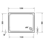   Duravit D-Code Brodzik prysznicowy 120x90 biały 720255000000000 W MAGAZYNIE!!
