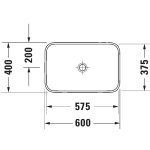   Duravit Happy D.2 Umywalka stawiana 60x40 biały połysk/antracyt mat 2359606100 W MAGAZYNIE!!
