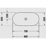 Duravit Luv Umywalka stawiana 80x40 biały połysk 0379800000