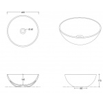 Esedra Flat 1 Umywalka Stawiana na Blat ø42 cm biała LVF1