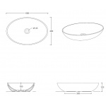 Esedra Flat 2 Umywalka Stawiana na Blat 60x40 cm grafite MBLVF2