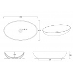 Esedra Flat 3 Umywalka Stawiana na Blat 70x41 cm sabbia SALVF3