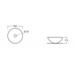 Esedra Flat 7 Umywalka Stawiana na Blat ø39 cm panna LVF7