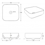 Esedra Qube 2 Umywalka Stawiana na Blat/Ścienna 44x44 cm biała LVQ2