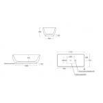 Esedra Quadra Wanna Wolnstojąca 170x77 cm panna VQD