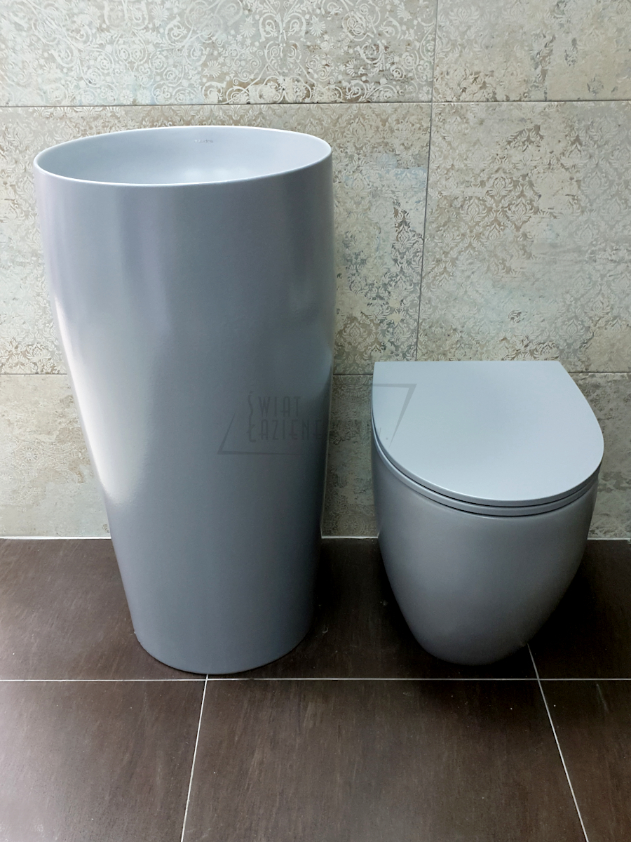 Esedra ZESTAW: Umywalka Flat 5 Wolnostojąca ø42xh87 cm z korkiem + Miska WC Bull stojąca z deską wolnoopadającą magnesio MGLVF5+MGPLV+MGWCBLL+MGCWBLRF ZMIANA EKSPOZYCJI!!