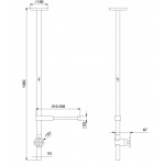 Fantini Fontane Bianche Bateria Umywalkowa Sufitowa Podtynkowa 135 cm matt gun metal 47 P5 P404B