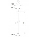 Fantini Ramię deszczownicy 45 cm Sufitowe matt gun metal 47 P5 9237