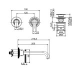 Firma Carlo Frattini Park Lane Bateria umywalkowa podtynkowa z korkiem klik klak element zewnętrzny chrom F1301WLX9CR