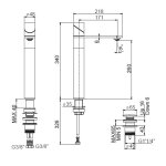 Firma Carlo Frattini Slide Bateria umywalkowa z korkiem klik klak inox F5801/HINOX