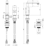 Firma Carlo Frattini Slide Bateria umywalkowa z korkiem klik klak inox F5841INOX
