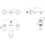 Firma Carlo Frattini Slide Bateria umywalkowa z korkiem klik klak podtynkowa element zewnętrzny inox F5811/5INOX