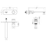 Firma Carlo Frattini Slide Bateria umywalkowa z korkiem klik klak podtynkowa element zewnętrzny inox F5821WZX5INOX