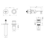 Firma Carlo Frattini Slide Bateria umywalkowa z korkiem klik klak podtynkowa element zewnętrzny inox F5821WX8INOX