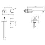 Firma Carlo Frattini Slide Bateria umywalkowa z korkiem klik klak podtynkowa element zewnętrzny inox F5821WZX8INOX