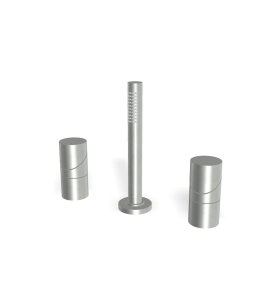Firma Carlo Frattini Slide Bateria wannowa na brzeg wanny ze słuchawką i wężem inox F5814/1INOX