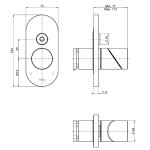 Firma Carlo Frattini Slide Bateria wannowa/prysznicowa podtynkowa z przełącznikiem 2-drożnym element zewnętrzny inox F5809E2INOX