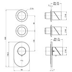 Firma Carlo Frattini Slide Bateria prysznicowa/wannowa termostatyczna podtynkowa z 2 zaworami odcinającymi element zewnętrzny inox F5823X2INOX
