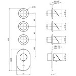 Firma Carlo Frattini Slide Bateria prysznicowa/wannowa termostatyczna podtynkowa z 3 zaworami odcinającymi element zewnętrzny inox F5823X3INOX