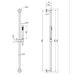 Firma Carlo Frattini Slide Drążek prysznicowy ze słuchawką i wężem inox F5897INOX