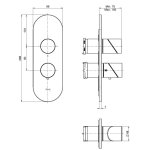 Firma Carlo Frattini Slide Mieszacz podtynkowy termostatyczny z przełącznikiem 2/3-drożnym element zewnętrzny inox F5809X7INOX