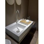 Flaminia Acquafood Zlew kuchenny podwójny stawiany na blat 100x60 biały połysk 5051AF