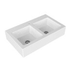 Flaminia Acquafood Zlew kuchenny podwójny stawiany na blat 100x60 biały połysk 5051AF