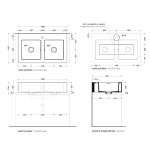 Flaminia Acquafood Zlew kuchenny podwójny stawiany na blat 100x60 latte matt 5051AFLAT
