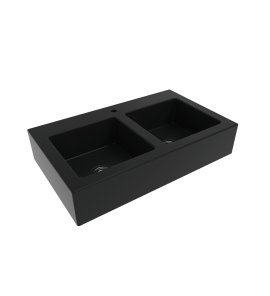 Flaminia Acquafood Zlew kuchenny podwójny stawiany na blat 100x60 carbone matt 5051AFCAR