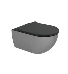 Flaminia App Miska 54x36 z deską wolnoopadającą slim silver black AP118SSCP+QKCW09NER