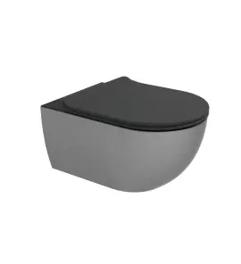 Flaminia App Miska 54x36 z deską wolnoopadającą slim silver black AP118SSCP+QKCW09NER