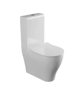 Flaminia App Miska bezrantowa 58x36 z deską wolnoopadającą slim i spłuczką biały połysk KITAP116G