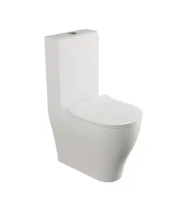 Flaminia App Miska bezrantowa 58x36 z deską wolnoopadającą slim i spłuczką latte matt KITAP116GLAT