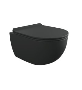 Flaminia App Miska bezrantowa 48,5x36 z deską wolnoopadającą slim carbone matt AP119GCAR+QKCW09CAR