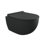 Flaminia App Miska bezrantowa 48,5x36 z deską wolnoopadającą slim carbone matt AP119GCAR+QKCW09CAR