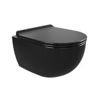 Flaminia App Miska bezrantowa 48,5x36 z deską wolnoopadającą slim czarny połysk AP119GNER+QKCW09NER