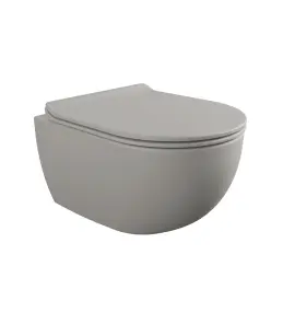 Flaminia App Miska bezrantowa 48,5x36 z deską wolnoopadającą slim cenere matt AP119GCEN+QKCW09CEN