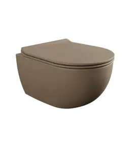 Flaminia App Miska bezrantowa 48,5x36 z deską wolnoopadającą slim fango matt AP119GFAN+QKCW09FAN
