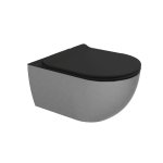 Flaminia App Miska bezrantowa 54x36 z deską wolnoopadającą silver black matt AP118GSCP+QKCW09NER