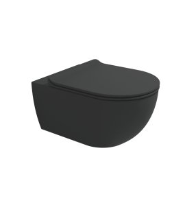Flaminia App Miska bezrantowa 54x36 z deską wolnoopadającą carbone matt AP118GCAR+QKCW09CAR