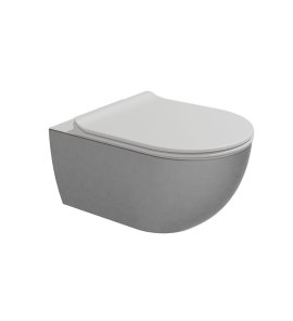 Flaminia App Miska bezrantowa 54x36 z deską wolnoopadającą silver white matt AP118GSLP+QKCW09