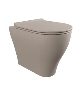 Flaminia App Miska bezrantowa 52x36 z funkcją bidetu i deską wolnoopadającą slim argilla matt AP117GEARG+QKCW09ARG