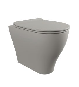 Flaminia App Miska bezrantowa 52x36 z funkcją bidetu i deską wolnoopadającą slim cenere matt AP117GECEN+QKCW09CEN