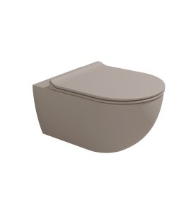 Flaminia App Miska bezrantowa 54x36 z funkcją bidetu i deską wolnoopadającą slim argilla matt AP118GEARG+QKCW09ARG