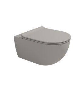 Flaminia App Miska bezrantowa 54x36 z funkcją bidetu i deską wolnoopadającą slim cenere matt AP118GECEN+QKCW09CEN