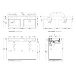 Flaminia App Umywalka podwójna stawiana/ścienna 120x47 biały połysk AP120L