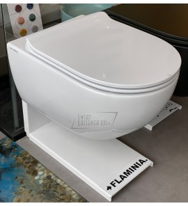   Flaminia App Wc wiszący bez kołnierza 54x36 cm z deską wolnoopadającą Biały AP118G+QKCW09 W MAGAZYNIE!!