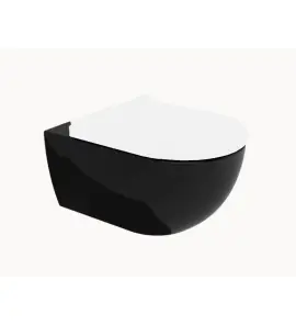 Flaminia App Wc wiszący bez kołnierza, bez deski 54x36 cm Nero Czarny połysk AP118GNER