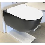 Flaminia App Wc wiszący bez kołnierza, bez deski 54x36 cm Carbon Czarny mat AP118GCAR