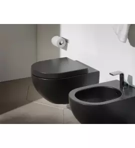   Flaminia App miska wisząca 54x36 + deska wolnoopadająca Czarny połysk AP118NER + QKCW03NER
